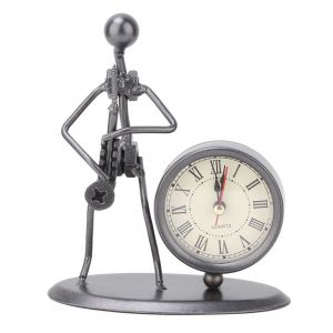 Horloge miniature Iron Man classique, decoration artistique, modele musical retro (Iron Man avec saxophone) - Neuf