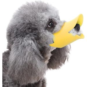 Masque En Silicone Pour Chien (L, Jaune), Masque Anti-Morsure, Anti-Aboiement Et Anti-Mangeaison De Type Bec De Canard, Masque En Silicone Souple Pour Chien De Compagnie, Adapté Aux Petits Chiens - Neuf