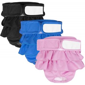 (M)Lot De 3 Couches Lavables Chien Réutilisables Lavables Chien Couches Chienne Culotte Chien Serviettes Hygiéniques Pour Les Différents Types De Chiens - Neuf