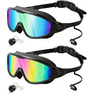 Lot De 2 Lunettes De Natation, Anti-Buee Et Anti-Uv, Sans Fuite - Neuf