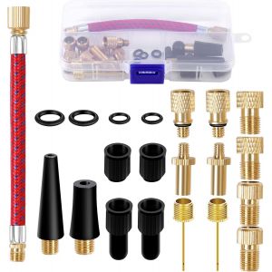 Subzonal-Embout Pompe Velo - Aiguille Gonflage Ballon Avec Boîte De Rangement, Embout Gonflage Velo (Dv/Av/Sv) Pour Compresseurs Pompes - Neuf