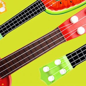 Ukul&eacute;l&eacute; Jouet Adorable Simul&eacute; Abs Fruit Ukul&eacute;l&eacute; &Agrave; Quatre Cordes Pour Home_Red - Neuf