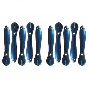 10pcs 10cm/6g Loche Forme 3d Poissons Yeux Faux App&acirc;ts M&eacute;tal Cercle Doux Bionique Leurres De P&ecirc;che Fournitures De P&ecirc;che -Bleu Fonc&eacute; 10 Pcs - Neuf