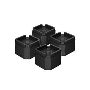 Rehausseurs de Meubles Carr&eacute;s Noirs - 5 cm de Hauteur - Lot de 4 [80x80x50mm] - Extenseurs Empilables pour Pieds de Lit, de Canap&eacute; et de Table - Neuf