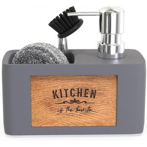 ERYI-Distributeur Savon Cuisine Porte Eponge - Distributeur Liquide Vaisselle Cuisine - Distributeur De Savon Liquide - Soap Dispenser - Distributeur Produit Vaisselle - Neuf