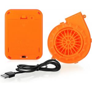 KALANKA-Mini Ventilateur Soufflant Électrique Ventilateur de Costume Gonflable Mini Ventilateur à Air Soufflé Portable Souffleur Alimenté par USB pour Cosplay Carnaval Halloween(Orange) - Neuf