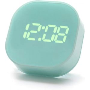 Réveil Numérique Little Cube Pour Enfants, Réveil Numérique Led Avec Compte À Rebours, Minuterie De Cuisine, 2 Réglages D'alarme, Alimentation Usb/Batterie, 12/24 H, ¿/¿, Voyage À Domicile (Vert) - Neuf