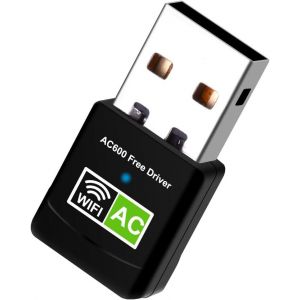Wifi Adaptateur Clé Wifi Double Bande 600mbps (2.4g/150mbps + 5g/433mbps),Mini Usb Wifi Dongle,Pour Ordinateur De Bureau Pc Compatible Avec Windows 10/8/7/Vista/Xp (Aucun Disque Cd Requis) - Neuf