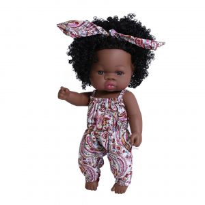 13" en Vinyle Souple Bébé Africain Poupée de jeune Fille (Peau Noire-Style 2) avec Ethnique et de Genre de Fonctionnalités à Apprendre à Propos de la Diversité avec une Douce et Ag - Neuf