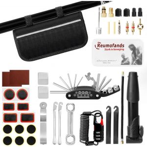 Letnerny-40pcs Kit Reparation Velo, Outil Multifonction 16 En 1,Kit D'outils De Réparation Multifonction Avec Mini Pompe 120 Psi, Kit Crevaison Velo, Kit De Patch Pour Bicyclette Vtt Cyclisme - Neuf