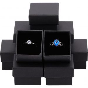 Boîte À Bijoux, 20 Boîte-Cadeau Carrée En Carton avec Une Éponge Noire, Noir, 4.5 × 4.5 × 3 cm - Neuf