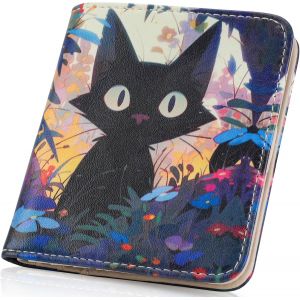 CAUC-Portefeuille pour femme en cuir avec blocage RFID - Portefeuille fin et compact à deux volets pour femme - Poche pour pièces de monnaie - Petit sac à main pour femme avec fenêtre pour carte - Neuf