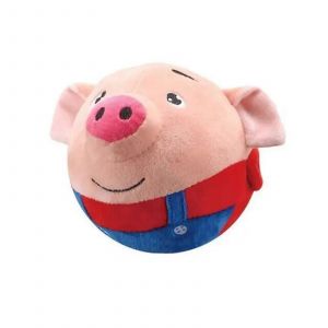 Jouet interactif en peluche pour animal de compagnie, balles rebondissantes, cochon de dessin anim&eacute; interactif rechargeable, nouveau-Rouge - Neuf
