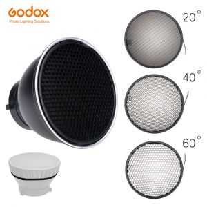 Diffuseur réflecteur Standard de 7 pouces,18cm,avec grille en nid d'abeille de 10/20/30/40/50/60 degrés,pour lumière de Studio à monture Bowens,Flash stroboscopique - Type 20 40 60 Degree - Neuf