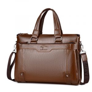 Sac pour ordinateur portable en cuir pour hommes,étui à bombes exécutives,sac en cuir LegiDispensLeather,sac lancé par l'homme,valise de créateur,sacs de luxe,17 pouces - Brown 1 - Neuf