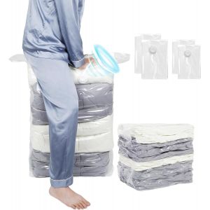 lbgwp60-Sac Sous Vide Vetement, 4 Aspirateur Housse De Rangement 2 * 70X50X30Cm + 2 * 100X80X38Cm, Voyages Réutilisables Pour Matelas, Vêtements, Couettes, Literie, Oreillers Solides & Durables - Neuf