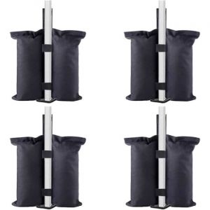 Sacs De Lestage Industriels, Sacs De Sable Pour Supports De Tentes Pliantes, Parasols, Mobilier D'extérieur (Sacs Uniquement, Sable Non Inclus) (4 Pièces, L, Noir) - Neuf