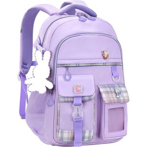 KALSC-Cartable Filles Primaire,Sac D'École Léger Et Mignon,Sac À Dos Pour Enfants Ce1 Ce2,Sac Ecole Fille Cm1 Cm2 Pour L'École Ou Les Voyages D'Agrément,Violet - Neuf