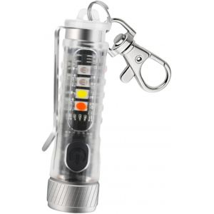 Lampe Torche Rechargeable Mini Led Porte-Cl&eacute;s &Eacute;tanche 3 Modes D'&Eacute;clairage Structure En Plastique Petite Taille Pour Camping Et Urgences Lampe De Poche Portable Pour Cl&eacute;s - Neuf