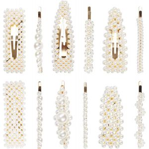 Belle Vous Barrette Cheveux Femme Et Fille (Lot De 12)- Barrettes Perles - Barette Perle De Cristal Pour Coiffures De Femmes, Mariages Et F&ecirc;tes - Neuf