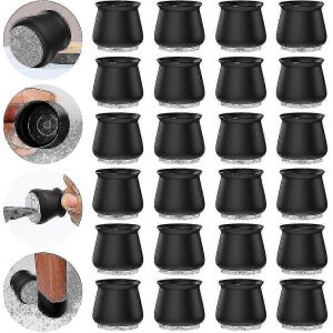 Protections pour pieds de chaise, lot de 24, pour parquets. Pieds de chaise en silicone. - Neuf