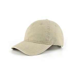 Casquette De Baseball Xxl En Jean Delave, Profil Bas, Ideale Pour Les Grandes Tetes (23,5 A 25,5 Pouces), Couleur Beige, Teinte Pigmentee. - Neuf
