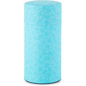 Boîte à thé japonaise en étain (papier Yuzen Washi-Petit Sakura/Bleu),200 g/fabriquée au Japon avec couvercle intérieur hermétique anti-humidité/bocal de cuisine pour feuilles de café,thé, - Neuf