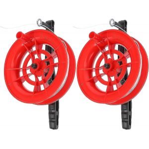 12cm2 Pièces Cerf-Volant Corde Bobine Enrouleur Cerf-Volant Ligne Enrouleur Enrouleur Enrouleur Poignée Roue Corde Outils Volants Avec 100m Ligne Extérieur Cerf-Volant Accessoires Rouge - Neuf