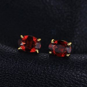 Kal-Magnifique Boucles D'oreilles Naturelle Am&eacute;thyste P&eacute;ridot Grenat Citrine Topaze En Forme Ovale Pour Femme, Argent/Plaqu&eacute; Or Rose/Or Jaune, Clous D'oreille Fille, Ensemble Bijoux Cadeau - Neuf