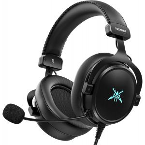 KALANKA-Casque Gaming avec Fil et Micro, Casque Gamer pour Xbox Series X/S, Xbox One, PS5, PS4, PC, Casque PC Son St&eacute;r&eacute;o Basses 50mm, Micro Anti-Bruit, LED, Confort Over-Ear Ajustable - Neuf