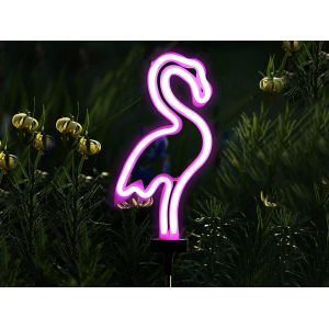 Lampe Solaire Flamant Rose Au Sol Pour La D&eacute;coration De Jardin Et De Terrasse - Neuf