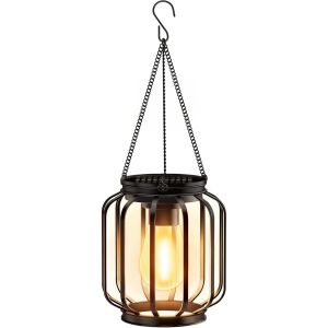 Lampes Solaires &Agrave; Suspendre - Aqsacokiya - 1pcs Lanterne Solaire En M&eacute;tal Avec Led - Ip65 &Eacute;tanche D&eacute;coration De Jardin Exterieur - Neuf