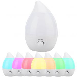 HJLIAN Humidificateur d'air ultrasonique a 7 couleurs avec veilleuse et diffuseur d'aromes en forme de goutte d'eau (prise UE blanche 220 V) - Neuf