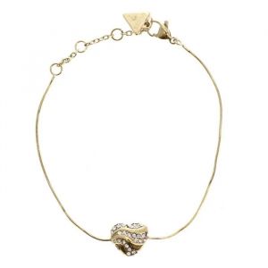 Guess Bracelet Dor&eacute; Pour Femme - In My Heart Snake Chain Bracelet L Yellow Gold 286878 - Neuf