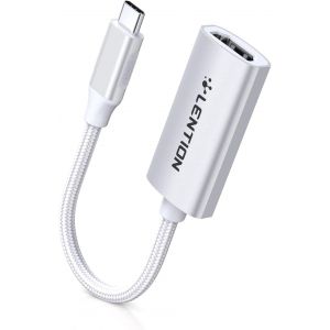 TYE-Adaptateur USB C vers HDMI Convertisseur AV numérique 4K/60Hz Compatible 2023-2016 MacBook Pro 13/14/15/16, Nouvel iPad Pro/Mac Air/Surface, Chromebook, Samsung S20/S10/S9, Plus (Argent) - Neuf