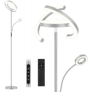 Lampadaire, Avec 3 Lumières De Contrôle Indépendantes, 3000k-6000k Température De Couleur & Gradation En Continu, Télécommande Et Commande Tactile, Lampadaire Led Sur Pied Pour Salon, 35w - Neuf