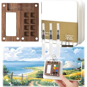 Kalanka-7 Pi&egrave;ces Carnet Aquarelle Mini Palette Aquarelle Pocket Artist Watercolour Travel Set Palette D'aquarelle Portable Nano Palette Watercolor Mini Watercolor Palette - Neuf