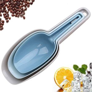 Ensemble De 3 Cuillères À Glace,Cuillère De Cuisine En Plastique Multifonctionnelle,Adapté Aux Bocaux,Farine - Neuf