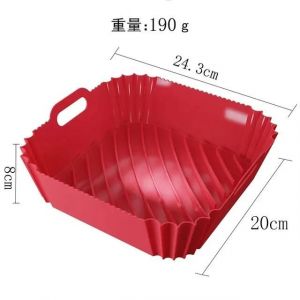Grand Panier En Silicone Pour Friteuse &Agrave; Air,Plateau Carr&eacute; Antiadh&eacute;sif,Moule De Cuisson,Rev&ecirc;tement Sans Bpa,Accessoires De Cuisine.Xl Red - Neuf