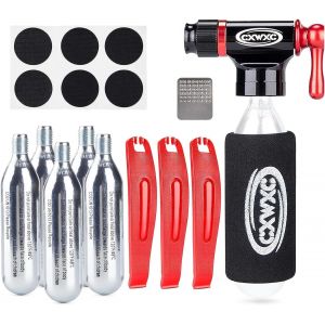 Subzonal-Kit De Gonflage Co2 Avec 5 Cartouches Filet&eacute;es Co2 De 16 G - Compatible Avec Les Valves Presta Et Schrader - Pompe De Pneu De V&eacute;lo Co2 Portable Avec Kit Multi-Outils De R&eacute;paration De V&eacute;lo - Neuf
