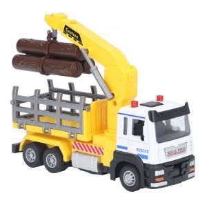Camion forestier jouet 1:32 modele de vehicule en bois avec effet de musique legere pour les enfants de 6 ans et plus jaune - Neuf