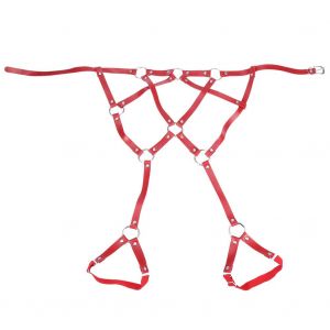 Harnais De Corps En Cuir Pu Tendance, Ceinture, Jarretelles, Accessoire Pour Vetements (Rouge) - Neuf