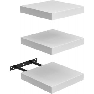 Mevronisshop-Tag&egrave;re Murale 20x20cm Salle De Bain Lot De 3 Solution Rangement Compacte Espace R&eacute;duit Cuisine, Blanc - Neuf