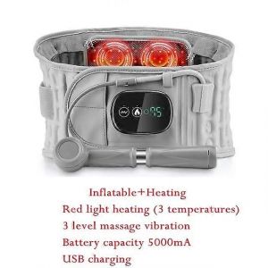 Ceinture Chauffante Infrarouge &Eacute;lectrique, Massage Par Vibrations, Ceinture De Soutien Lombaire Pour Soulager Les Douleurs Dorsales, Compresse Chaude, Masseur Lombaire Gonflable Chauffant - Neuf