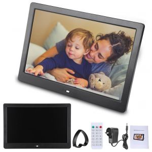 Cadre photo numerique 13 pouces 1280 x 800 HD avec reveil, lecteur d'album et telecommande, noir, AU - Neuf