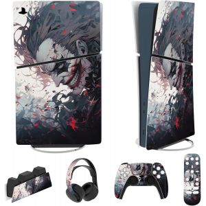 Eryi-Autocollant Protection Pour Ps5 Slim Console Accessoires,Sticker Skin Pour Ps5 Manette & Télécommande & Casque & Station De Charge,Digital Edition-Clown Tueur - Neuf