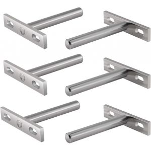 Lot de 6 supports métalliques pour étagères flottantes, fixations dissimulées de 7,6 cm, support d'étagère flottant dissimulé pour étagère murale - Neuf