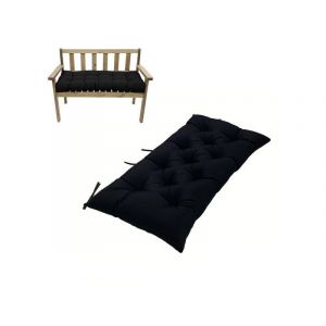Coussin De Banc De Jardin Imperm&eacute;able Noir 100 X 50 Cm Pour Balancelle Et Chaise Longue - Neuf
