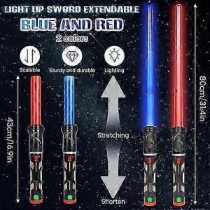 Paquet de 2 sabre lumineux - &eacute;p&eacute;e lumineuse pour les enfants,les adolescents,les gar&ccedil;ons et les filles,id&eacute;al pour les anniversaires d'Halloween - Neuf