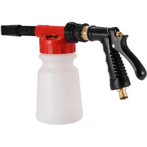 MEVRONISSHOP-Canon &agrave; Mousse pour Lavage De Voiture, Pistolets a Mousse Air Comprim&eacute; Pistolets &agrave; Eau Haute Pression pour Voitures Et Motos, 5 Niveaux De Pression d'eau Bouteille De Mousse De 1 Litre - Neuf